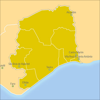 Eastern Algarve Beaches Map