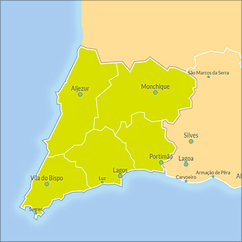 Western Algarve Map